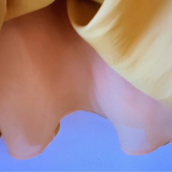 Stunning NWT 100% Silk Midi Dress, Color: Golden Yellow, & Size: 16 - Picture 15 of 16